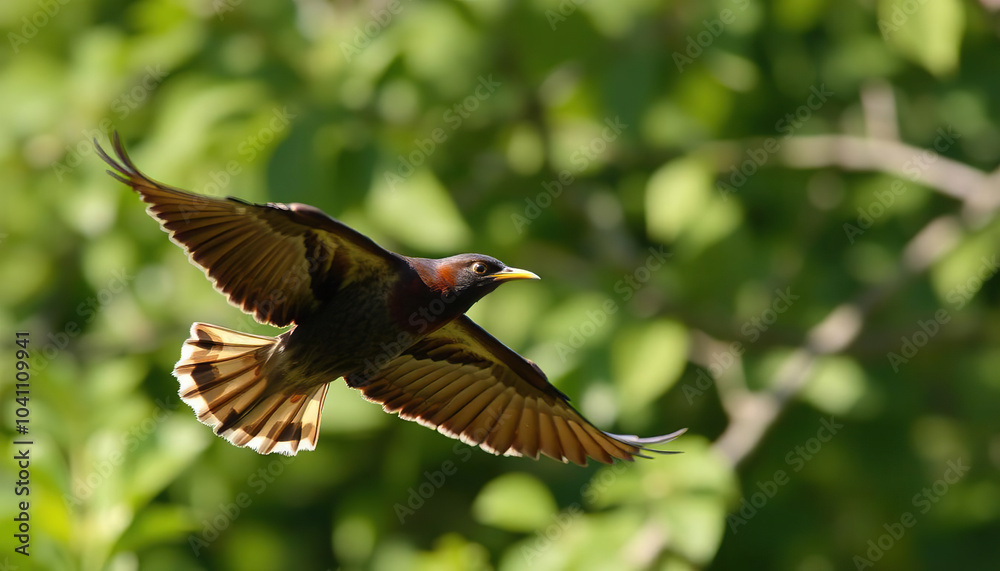 Obraz premium A white bird with red feet flies in the sky