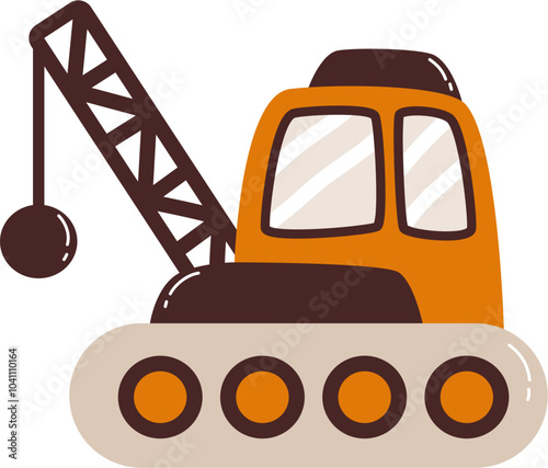 Cute construction crane cartoon