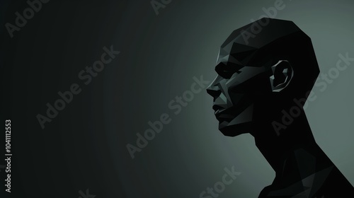 Geometric Zombie Silhouette in Angular Style photo