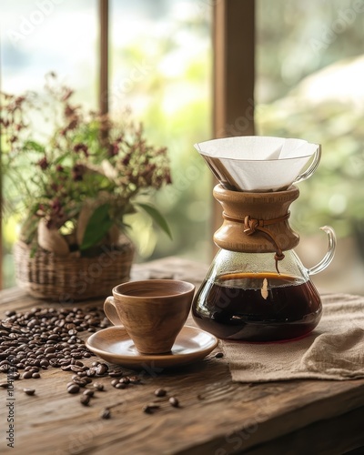 Wallpaper Mural Rustic Gourmet Coffee Set on Wooden Table Torontodigital.ca