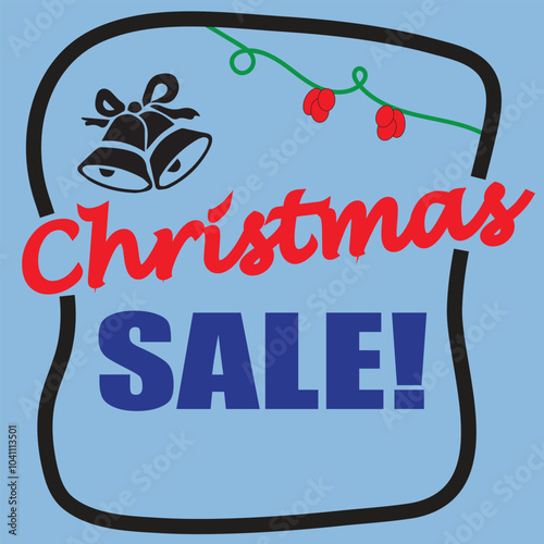 Christmas sale poster vector