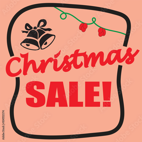 Christmas sale poster vector