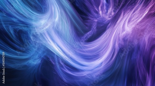 Ethereal Swirls of Blue and Purple Light