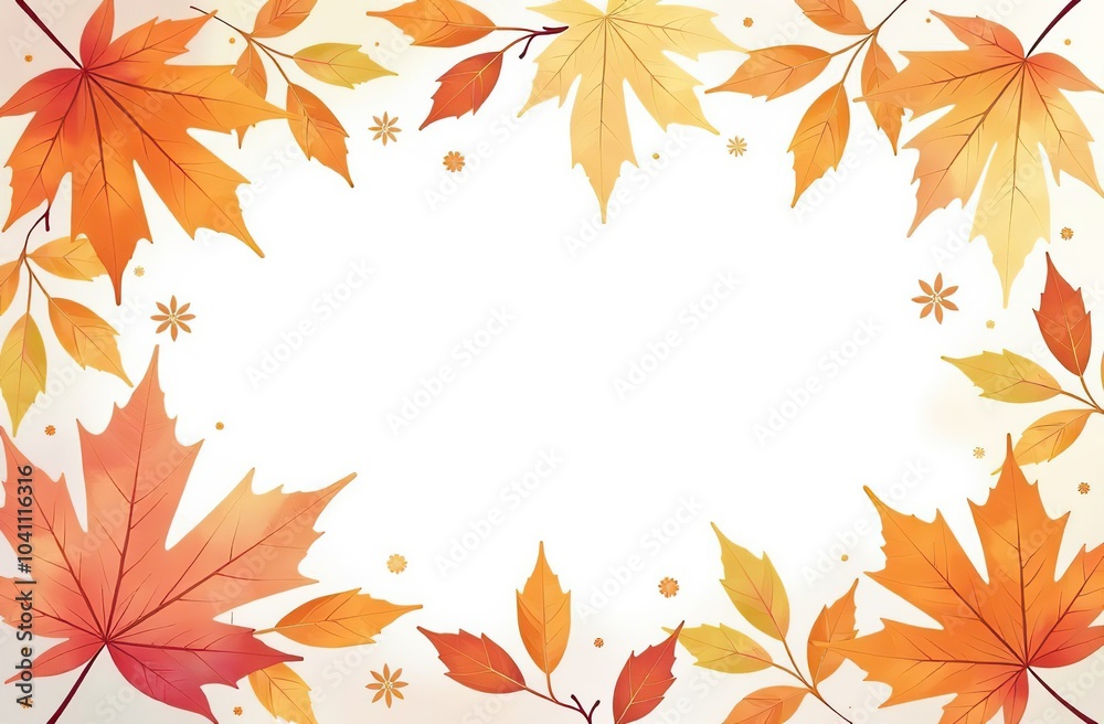 Autumn background with watercolor leaves and white space for text, beautiful autumn background with copy feminine spaces for decoration and design on the theme of fall season and nature Autumn background with watercolor leaves and white space for text, beautiful autumn background with copy feminine spaces for decoration and design on the theme of fall season and nature