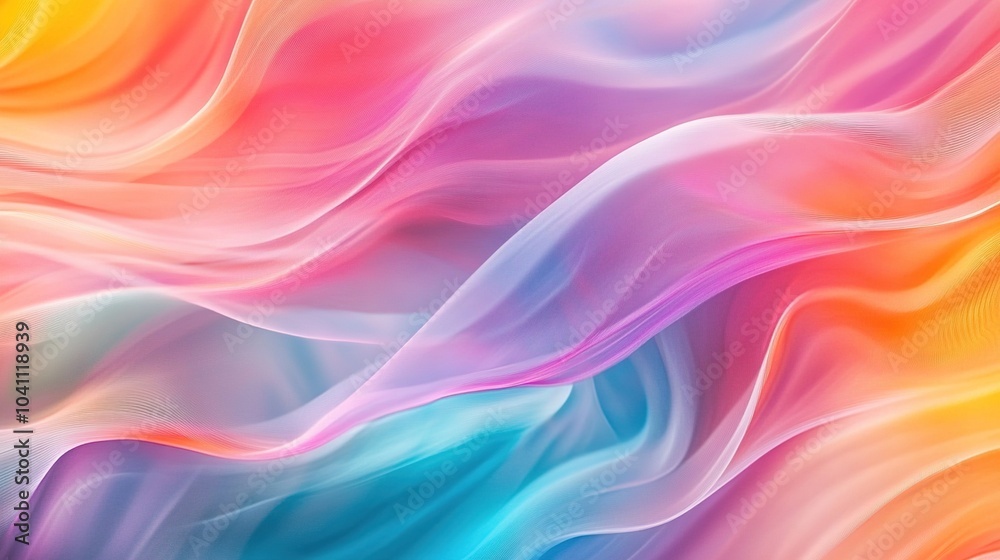 Colorful Abstract Waves in Soft Pastel Tones Colorful Abstract Waves in Soft Pastel Tones