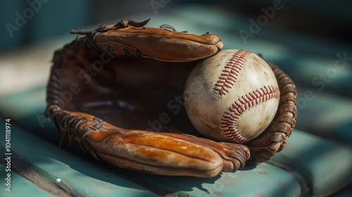 Baseball Glove and Ball photo