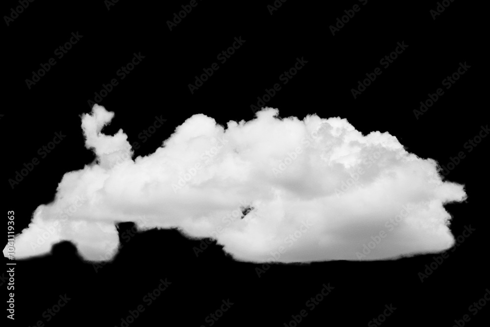 Cloud isolated with clipping paths on black background Cloud isolated with clipping paths on black background
