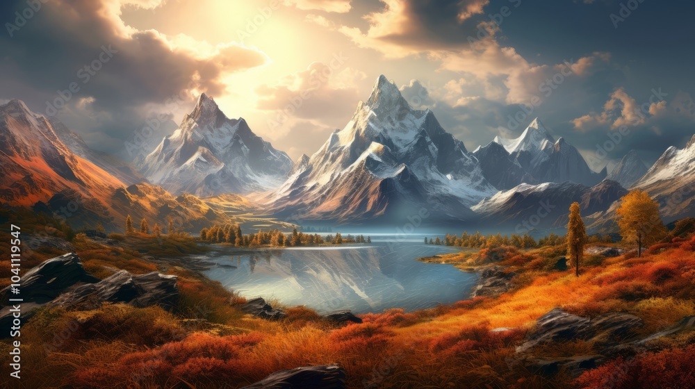 Obraz premium Scenic sunny landscape of haviland lake with reflections of majestic rocky mountains and lush forest surroundings in durango, colorado, usa