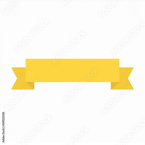 yellow ribbon banner illustration isolated on white