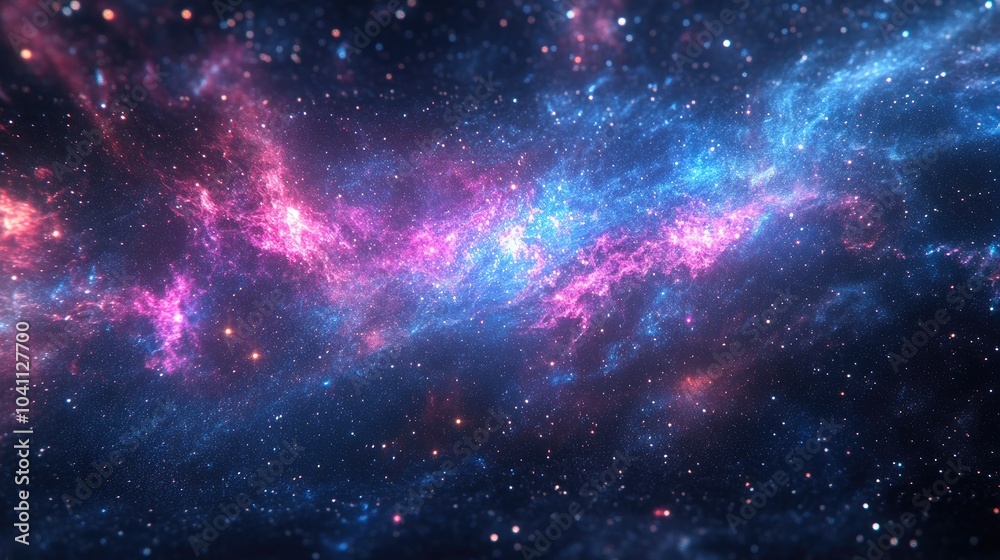 Naklejka premium Beautiful view of the galaxy in 3D cartoon rendering
