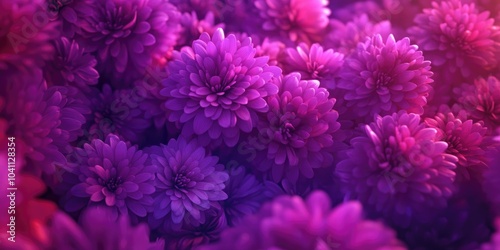 Vibrant pink and purple chrysanthemum blooms, Vibrant chrysanthemum flowers in pink and purple