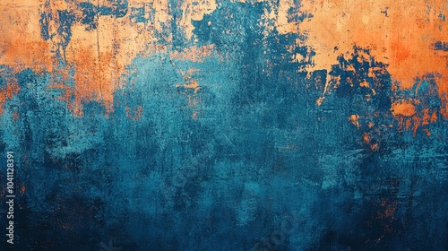 Vibrant Blue and Orange Abstract Texture Background