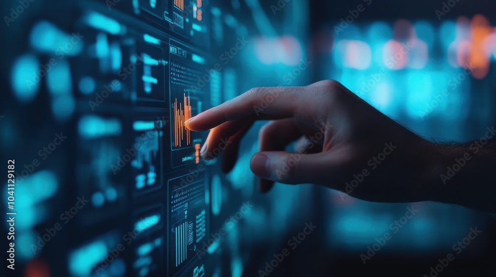 A close-up of a hand interacting with a digital interface, highlighting technology's role in modern data manipulation. A close-up of a hand interacting with a digital interface, highlighting technology's role in modern data manipulation.