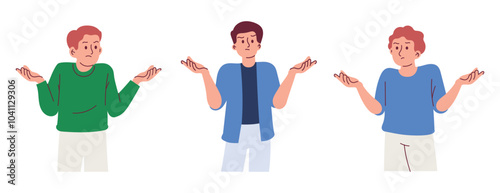 Confused Man Shrugging Asking about Something