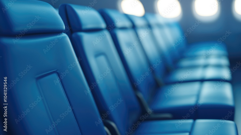 Fototapeta premium 3D rendering of airplane seat background
