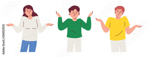 Confused People Shrugging Asking about Something