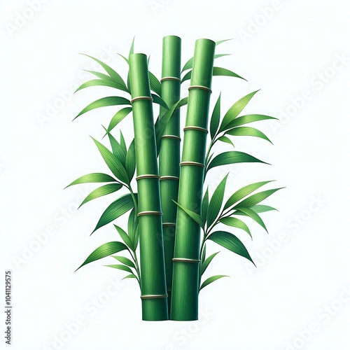 Green bamboo with leaves