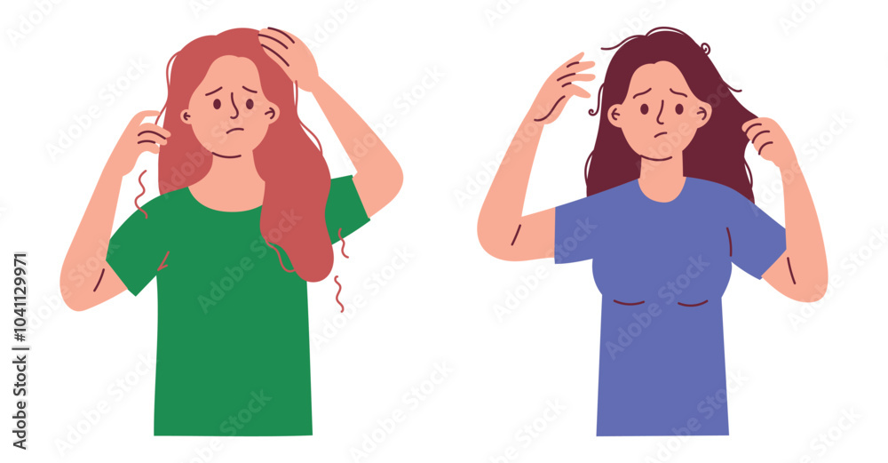 Woman with Hair Loss Concept, Young Woman with Alopecia Woman with Hair Loss Concept, Young Woman with Alopecia