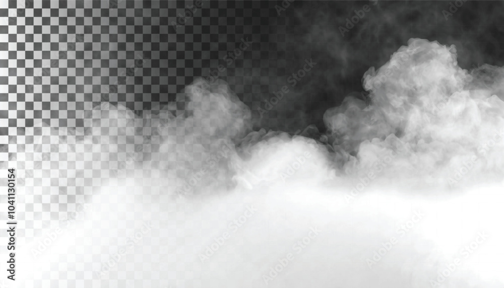 PSD Fog or smoke isolated transparent background. White cloudiness, mist, smog, dust, vapor PNG 54