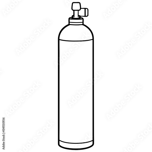 oxygen tank line art
 vector illustration on a white background