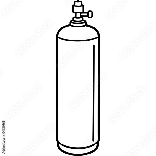 oxygen tank line art
 vector illustration on a white background