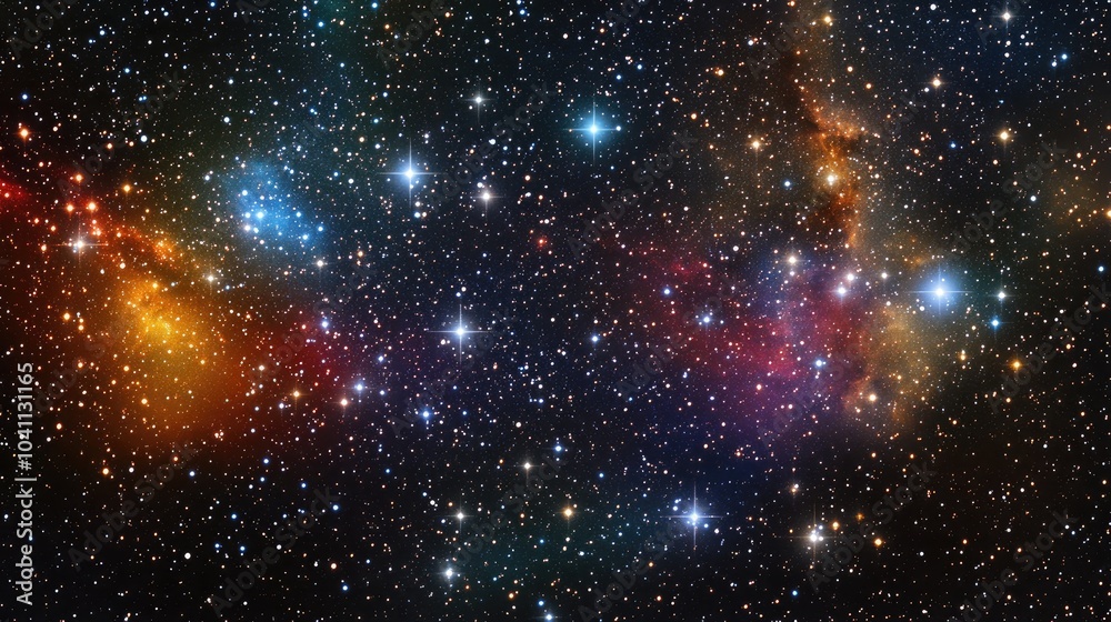 Fototapeta premium High definition star field background with a 3D cartoon rendering Colorful starry night sky texture in outer space