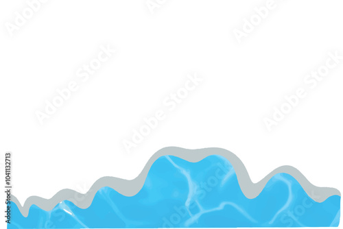 set of popular blue water pool isolated on white background