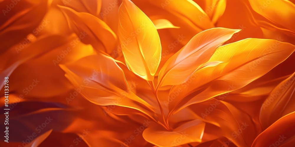 Obraz premium Golden autumn foliage, Autumn leaves in golden hues