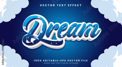 Dream 3d editable text effect Template with Cloud Style