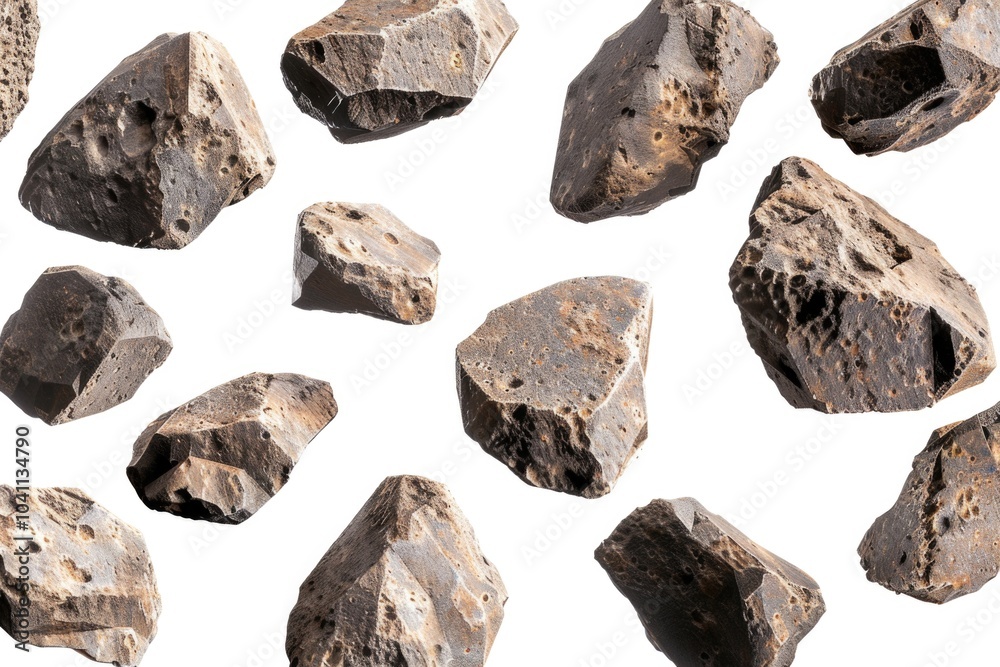 A collection of rocks perched on a smooth white surface A collection of rocks perched on a smooth white surface