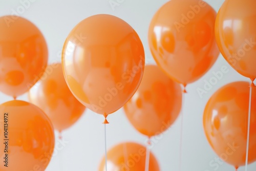 Wallpaper Mural A bunch of colorful orange balloons with hand-painted faces, perfect for parties, celebrations, or as a creative prop Torontodigital.ca