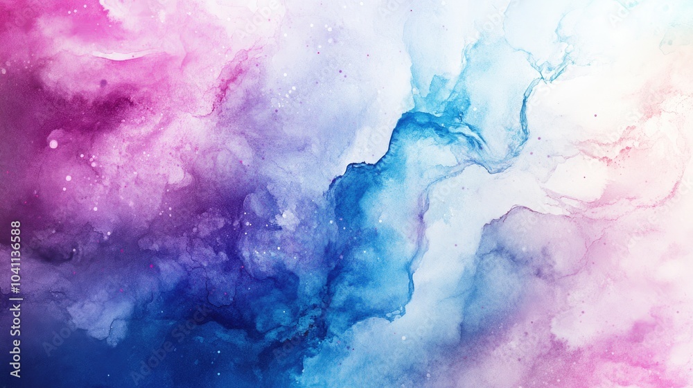 Fototapeta premium Surreal watercolor artwork on canvas featuring a marble background and psychedelic textures Abstract fantasy design with chaotic lines and strokes for creative decor or textile prints
