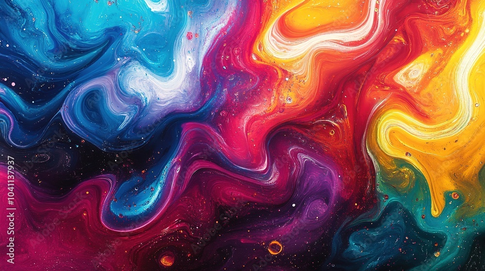 Vibrant Abstract Swirls of Colorful Fluid Art Vibrant Abstract Swirls of Colorful Fluid Art