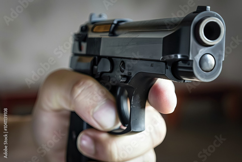 gun pointing at camera