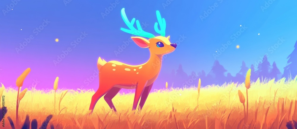 Roe Deer In Agricultural Landscape Roe Deer In Agricultural Landscape