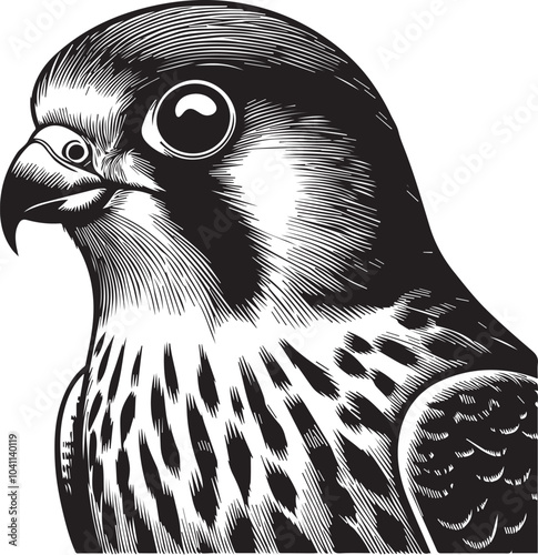 Falco Rufigularis (bat falcon) vector photo