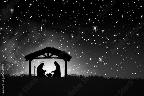 nativity scene silhouette
