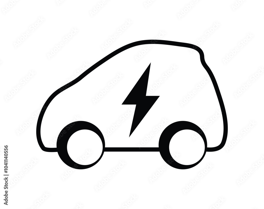EV Car flat Icon for web and app. EV Car flat Icon for web and app.