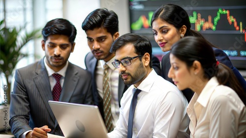 Indian Professionals Analyzing Market Trends 