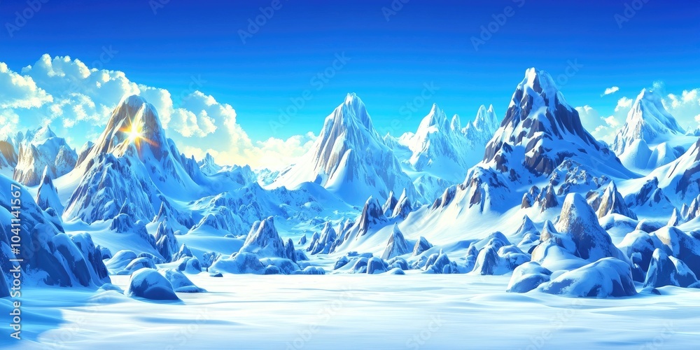 Mountain ranges under a bright sun on a clear day, Mountain ranges illuminated by sunlight on a clear sky Mountain ranges under a bright sun on a clear day, Mountain ranges illuminated by sunlight on a clear sky
