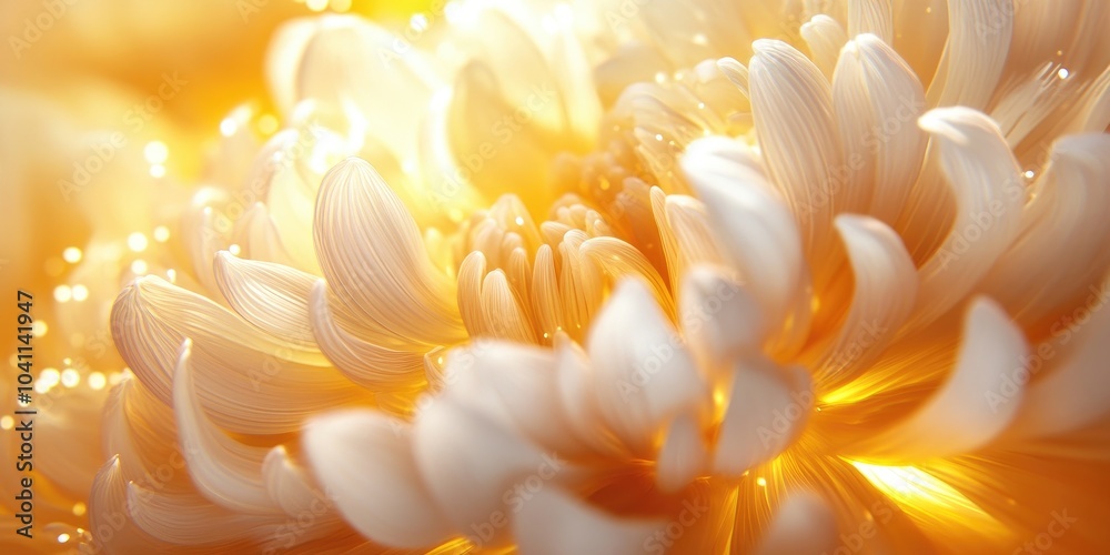 Obraz premium Close-up of a vibrant chrysanthemum flower showcasing intricate petal details, Vibrant close-up of a chrysanthemum flower highlighting petal details