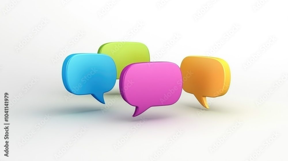 Isolated 3D rendered talk bubbles on a white background Isolated 3D rendered talk bubbles on a white background