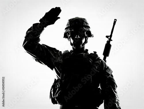 soldier saluting silhouette...