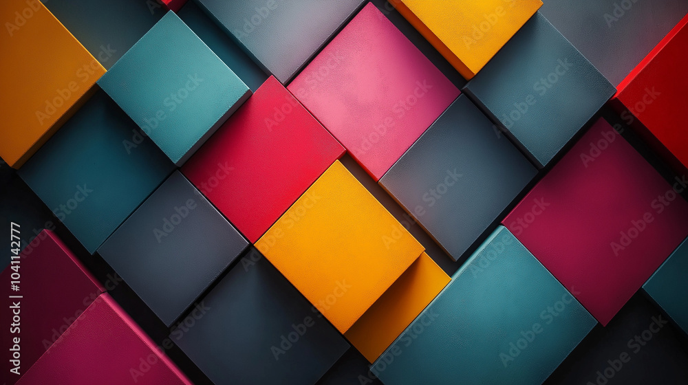 Colorful geometric pattern of squares in a diagonal arrangement. Colorful geometric pattern of squares in a diagonal arrangement.