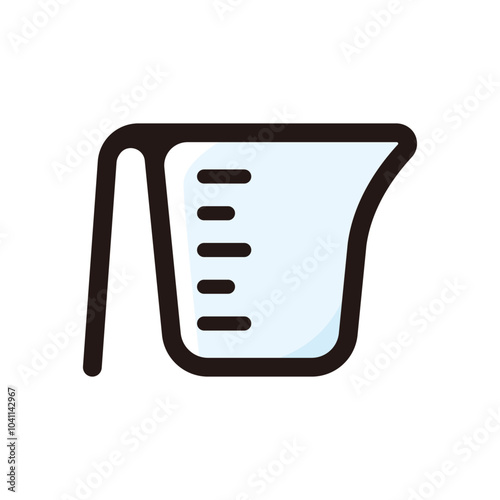 Measuring cup outline icon for graphic design, apps and websites
