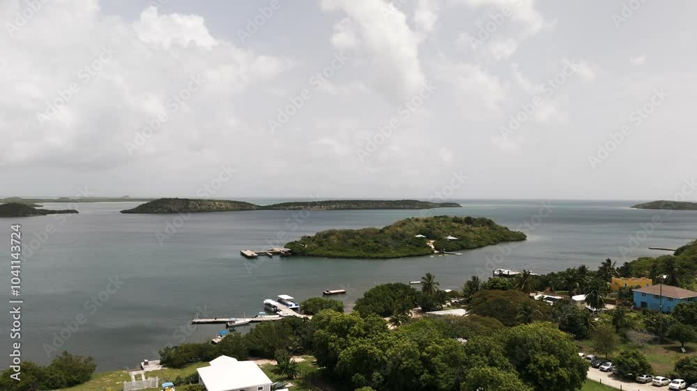 Aerial View Of Islands In Stingray City Antigua - Drone Shot Aerial View Of Islands In Stingray City Antigua - Drone Shot