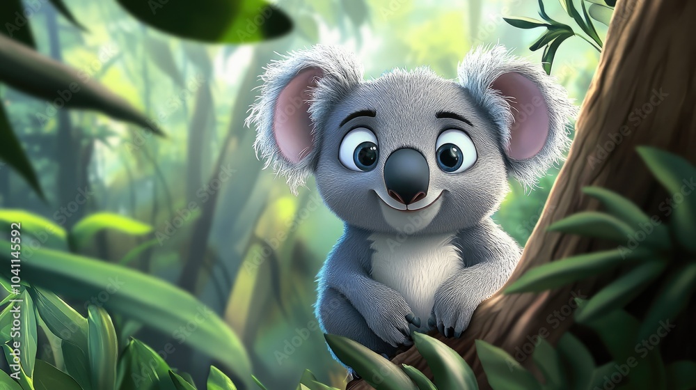 Playful 2D cartoon koala design Playful 2D cartoon koala design