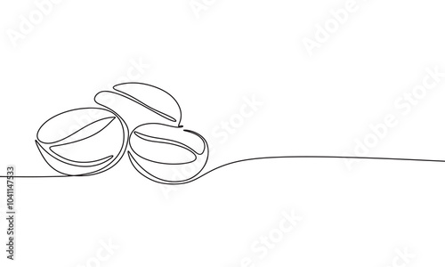 Coffee beans one line continuous. Coffee line art. Hand drawn vector art.