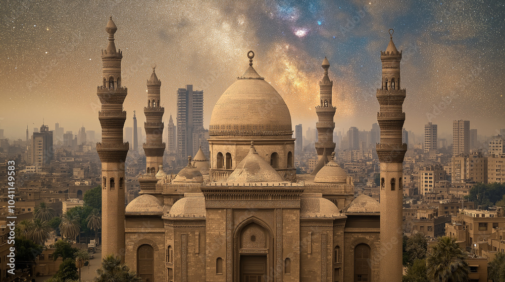 Obraz premium mosque at sunset