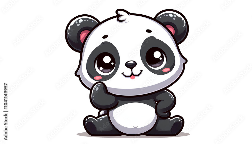 Fototapeta premium Charming Cartoon Panda in a Cute Pose